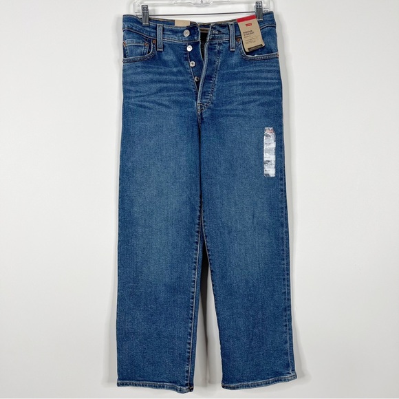Levi’s Ribcage Ultra High Rise Straight Ankle Jeans - Picture 4 of 5